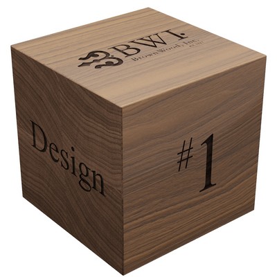 CUBEITW3L - 3" Walnut Cube Lasered